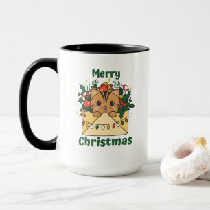 Taza Cat Christmas Letter Winter Animals Cats