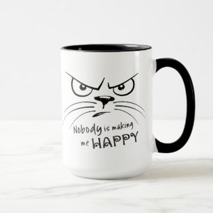 Taza Cat Grumpy NADIE ME ESTÁ HACIENDO FELIZ