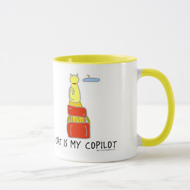 Taza Cat is Copilot Funny Personalizado Art Fun Motto (Derecha)