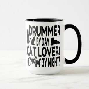 Taza Cat Lover Drummer