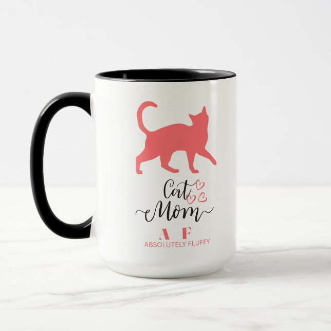 Taza CAT MOM AF absoluta fluffy con gato rosa (Izquierda)