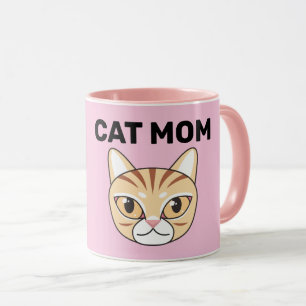 TAZA CAT MOM PINK COFFEE MUGS