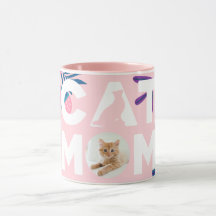 CAT MOM, tu foto, flores rosadas y hojas