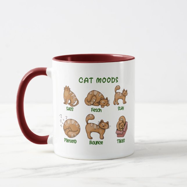 Taza Cat Moods Pussy Cat lady Mascota Funny Cat Mom (Izquierda)