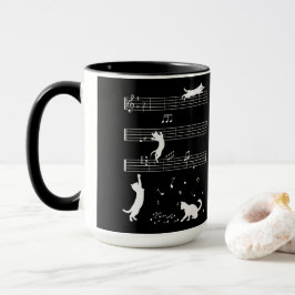 Taza Cat Piano Notes Fiesta Coffee Mug