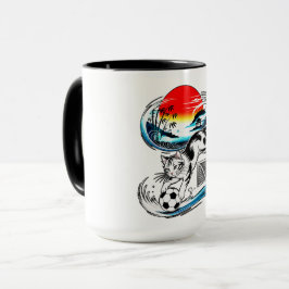 Taza Cat Soccer Mugs Gifts for Pet Lovers & Sports Fans