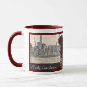 TAZA CAT THOUGHTS NYC SKYLINE COFFEE MUG