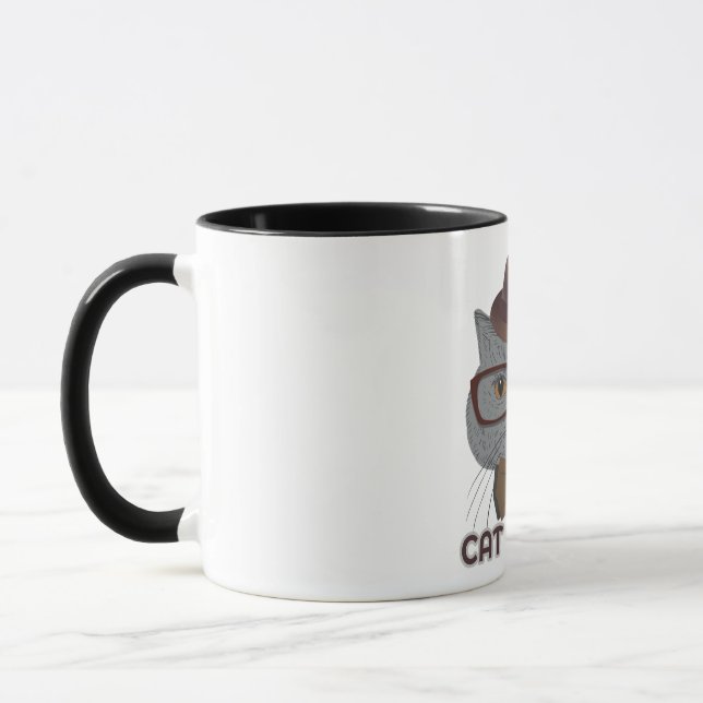 Taza Cat Vibes – Cool Grey Cat  (Izquierda)