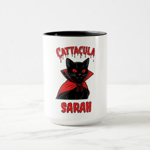 Taza Catacula Black Vampire Cat Halloween Tri-Blend Shi