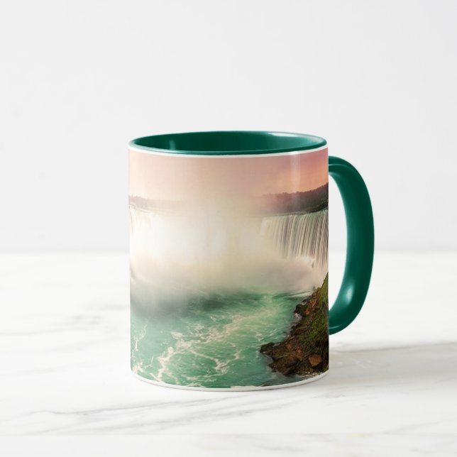Taza Cataratas del Niágara, atardecer de Canadá estiliz (Anverso derecho)