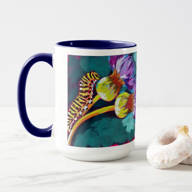 Taza Caterpillar Painting - Gift for Insect Lovers (Con donut)