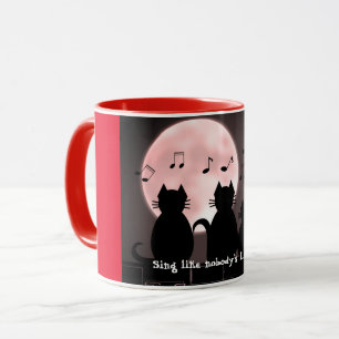 Taza Caterwauling a la luz de la luna.personalizado