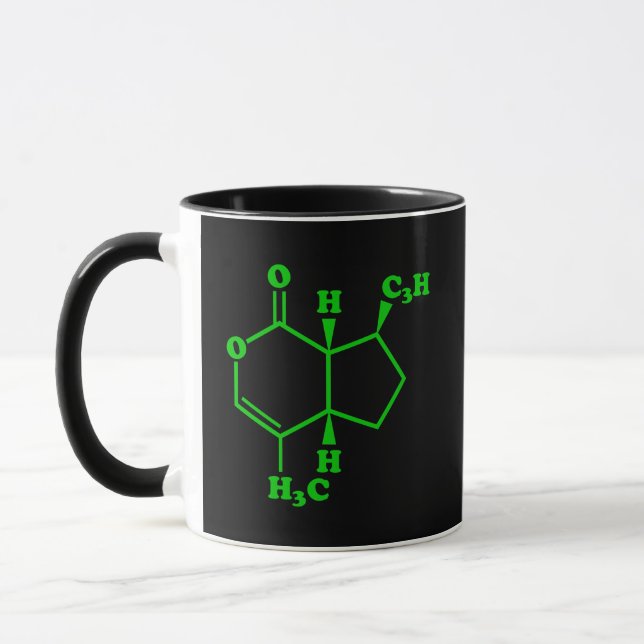 Taza Catnip Nepetalactona Fórmula Química Molecular (Izquierda)