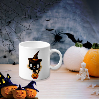 Taza Catos negros de Halloween graciosos