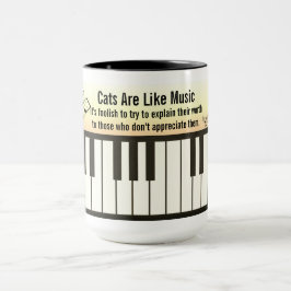Taza Cats Are Like Music - Piano Keyboard Staff & Cats 