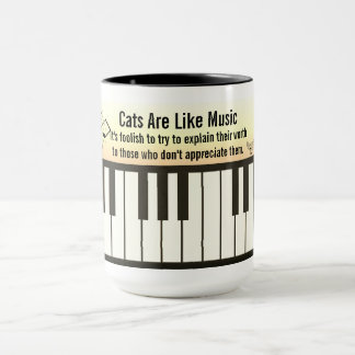 Taza Cats Are Like Music - Piano Keyboard Staff & Cats 