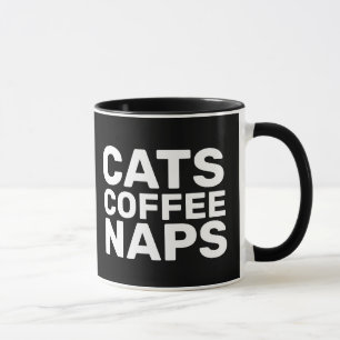 TAZA CATS COFFEE NAPS CAT MUGS