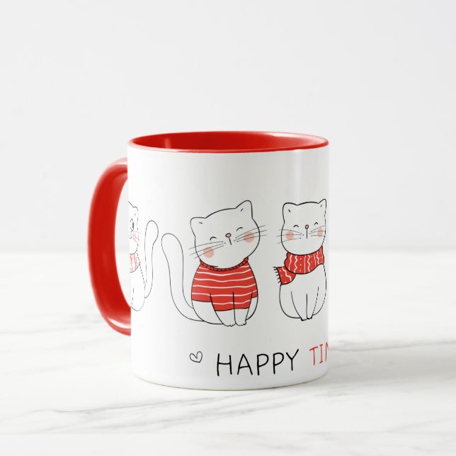 Taza Cats de tiempo feliz (Anverso izquierdo)