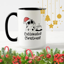 Taza Catteinated Christmas Coffee and Cat Lover Holiday