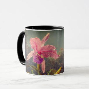 Taza Cattleya Orchid y tres Hummingbirds Heade
