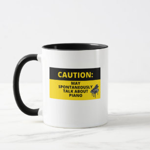 Taza Cautela Rótulo gracioso humor de gran pianista