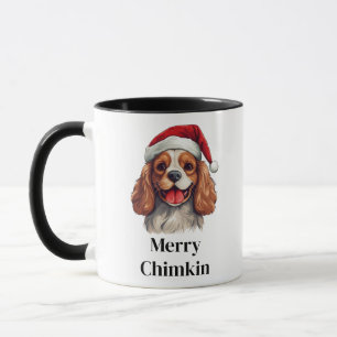 Taza Cavalier King Charles Spaniel Gorro de Santa Navid
