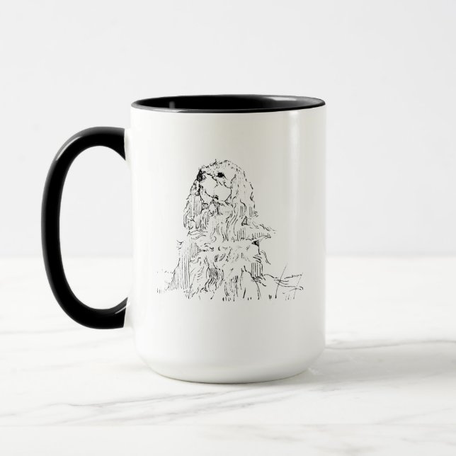Taza Cavalier King Charles Spaniel, Tinta minimali (Izquierda)