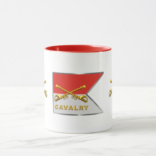 Taza Cavalry Crossed Sabers Guidon (Centro)