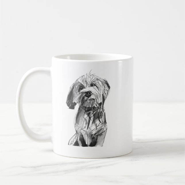 Taza Cavapoo – Taza de café con perro dibujado a m (Izquierda)