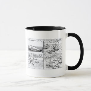 Taza Caza de ballenas en Spitzbergen en 1611 (grabado)