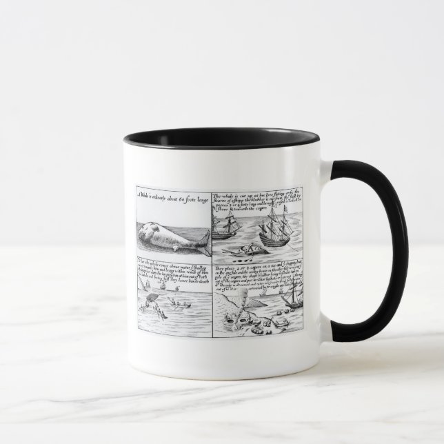 Taza Caza de ballenas en Spitzbergen en 1611 (grabado) (Derecha)