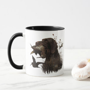 Taza Caza de Chocha con Pointer Alemán de Pelo Duro  