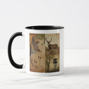 Taza Caza de venado cola blanca con arco vintage