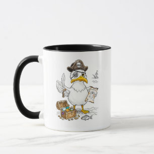 Taza Caza del Tesoro del Pájaro Pirata Cómico
