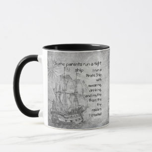 Taza Caza pirata de un barco pirata para padres diverti