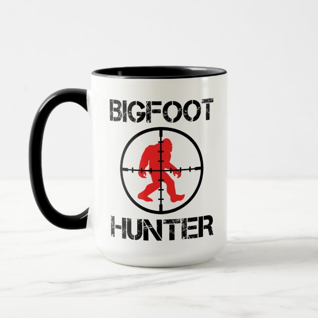 Taza Cazador de Bigfoot divertido amante de Bigfoot  (Izquierda)