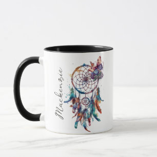 Taza Cazador de sueños bohemio acuarela