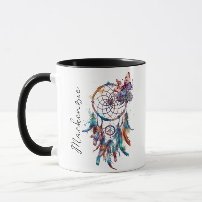 Taza Cazador de sueños bohemio acuarela (Izquierda)