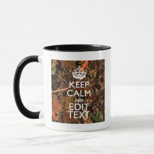 Taza Cazadores Caen Camuflaje Mantén Tranquilo Tu Texto