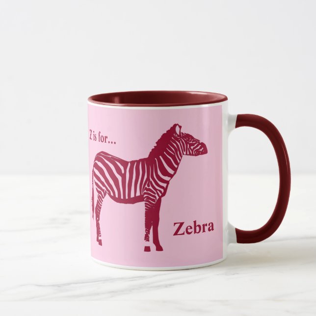 Taza Cebra - Borgoña y rosa (Derecha)