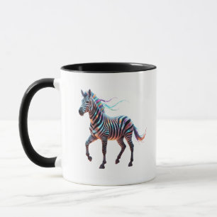 Taza Cebra Fantasía Arcoíris Neon