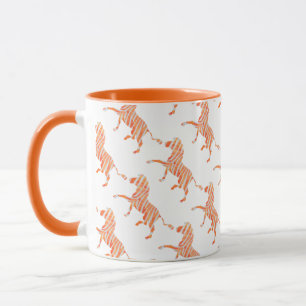 Taza Cebra Naranja y Silueta Blanca
