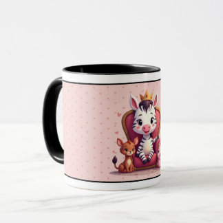 Taza Cebra Princesa Dibujo Animado Lindo y Caprichoso C