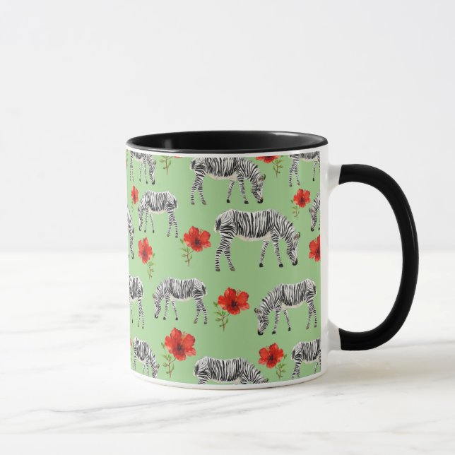 Taza Cebras entre las flores del hibisco (Derecha)