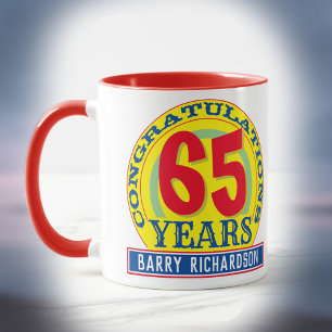 Taza Celebración 65 años con nombre