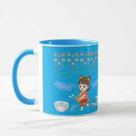 Taza celebración de agua cristalina azur