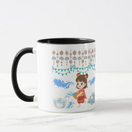 Taza celebración de agua cristalina en blanco y negro