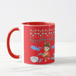 Taza celebración de agua cristalina rojo brillante