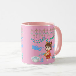 Taza celebración de agua cristalina rosa