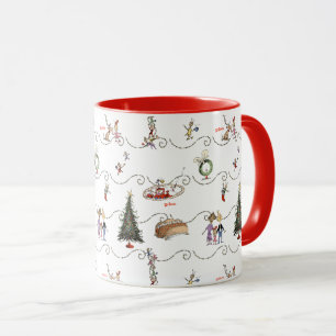 Taza Celebración de guirnaldas de Navidad en Whoville